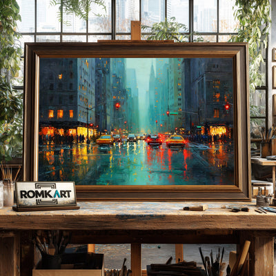 New York Raining Oil Painting - image 2