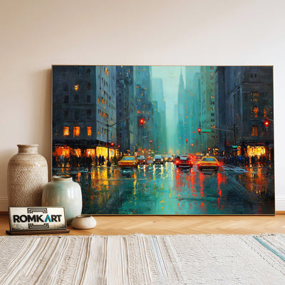 New York Raining Oil Painting - image 3