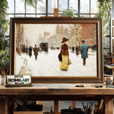 New York Street 19th century Historical Oil Painting - image 2