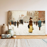 New York Street 19th century Historical Oil Painting - image 3