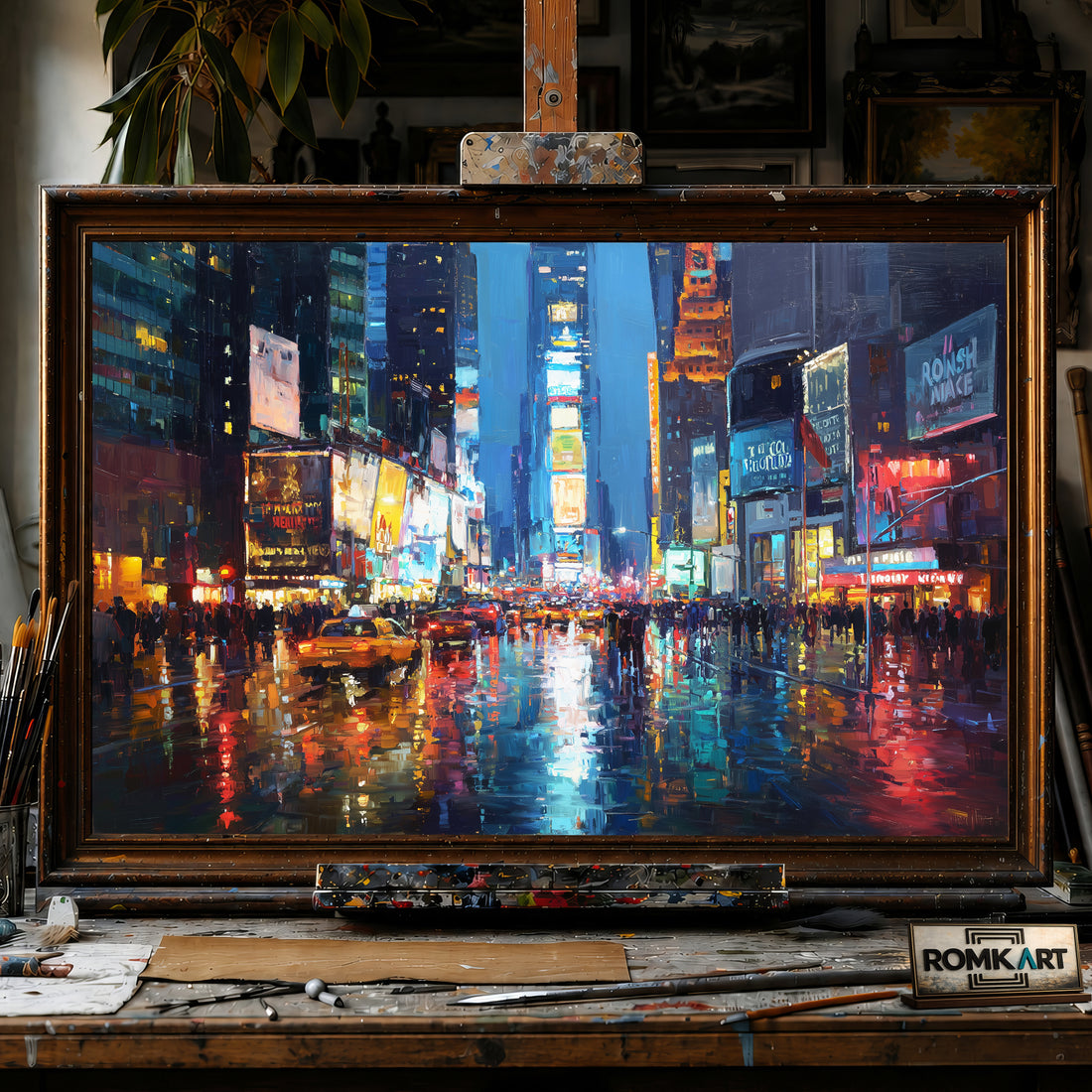 New York Times Square hand-painted oil painting on canvas