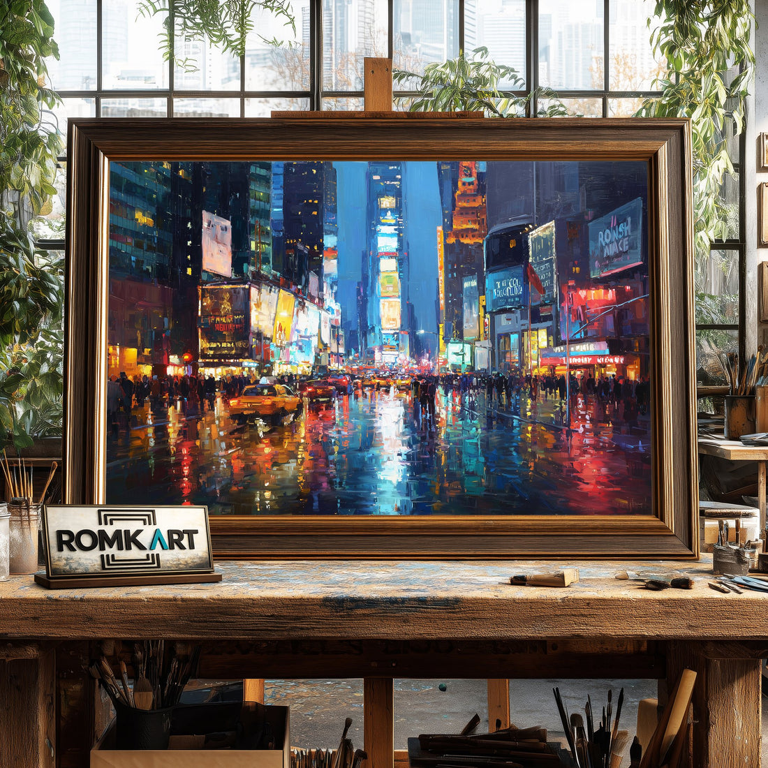 New York Times Square hand-painted oil painting on canvas