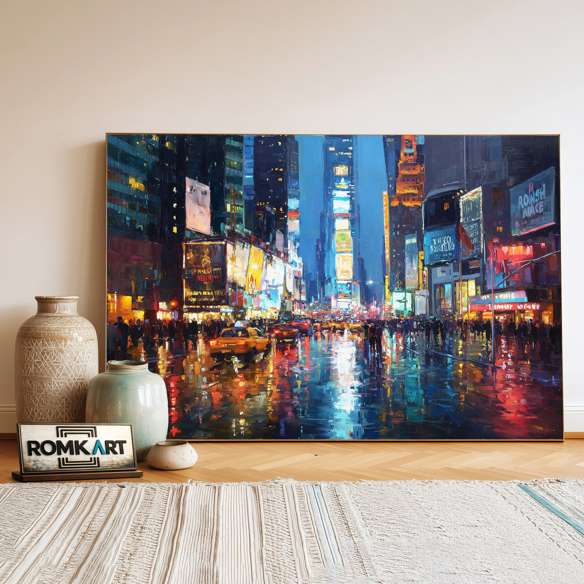 New York Times Square Cityscape Oil Painting - image 3