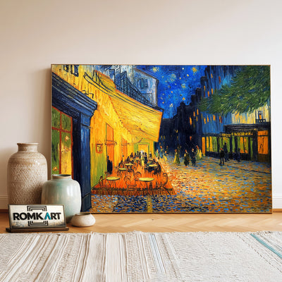 Nighttime Café Terrace Oil Painting - image 3