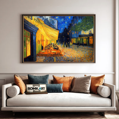 Nighttime Café Terrace Oil Painting - image 4
