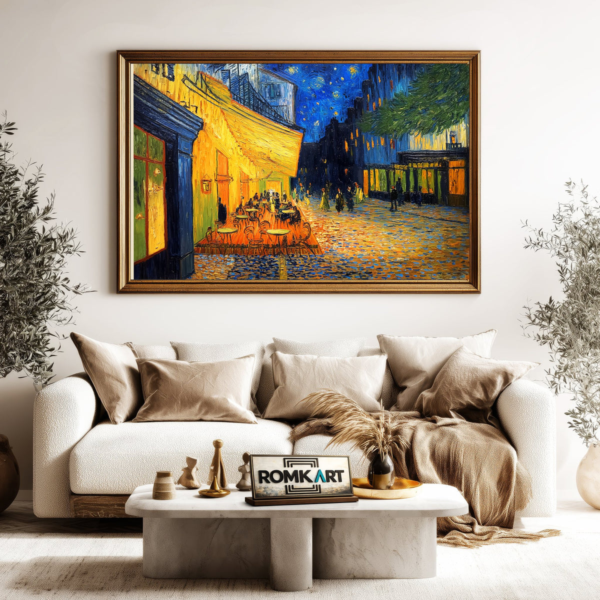 Nighttime Café Terrace Oil Painting - image 5