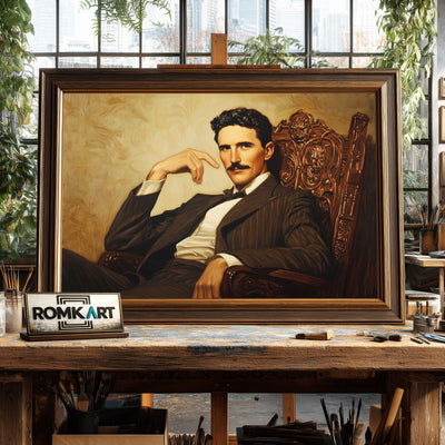 Nikola Tesla Figurative Oil Painting - image 2