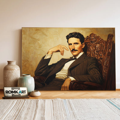 Nikola Tesla Figurative Oil Painting - image 3