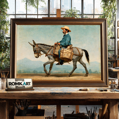 Nineteenth-Century Baker On Horseback Oil Painting - image 2