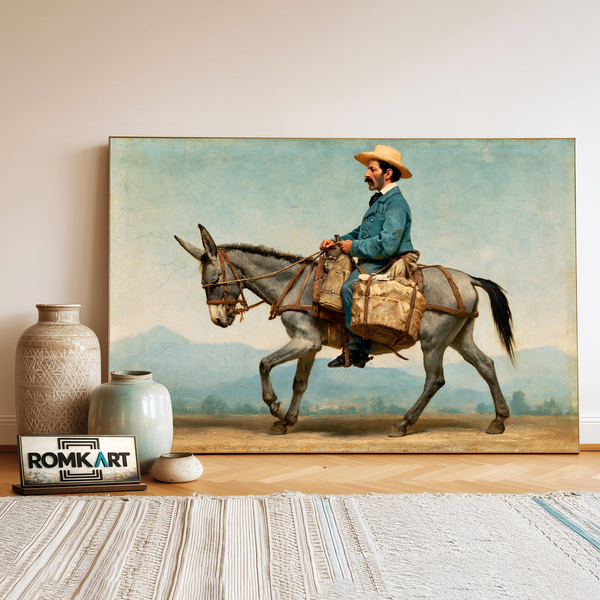 Nineteenth-Century Baker On Horseback Oil Painting - image 3