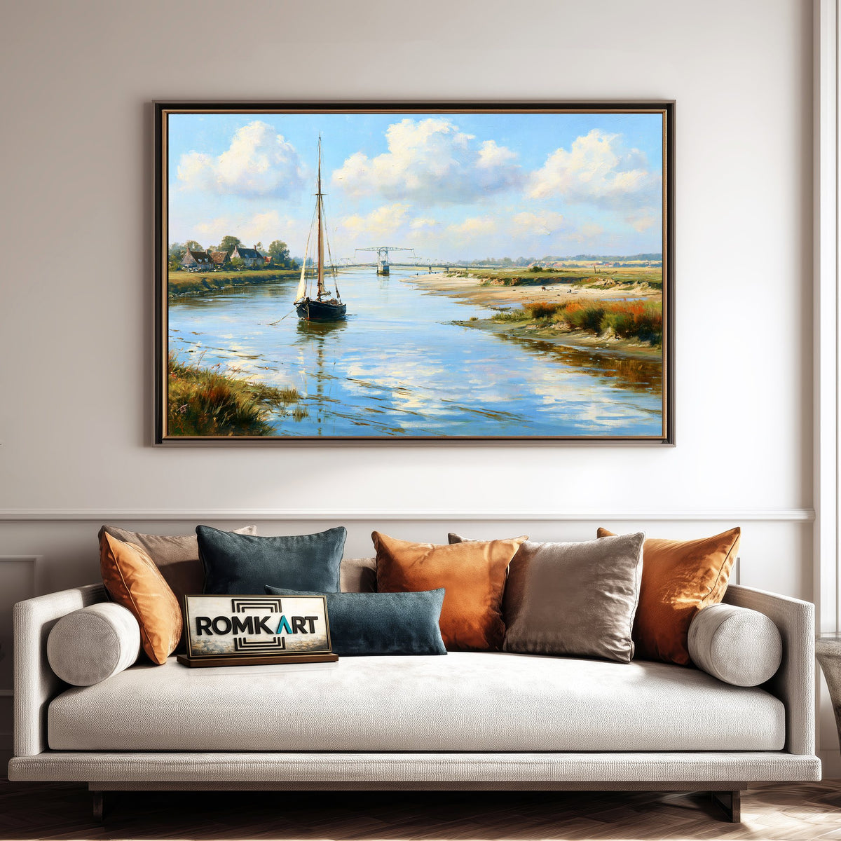 Norman Riverscape Oil Painting - image 4
