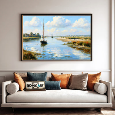 Norman Riverscape Oil Painting - image 4
