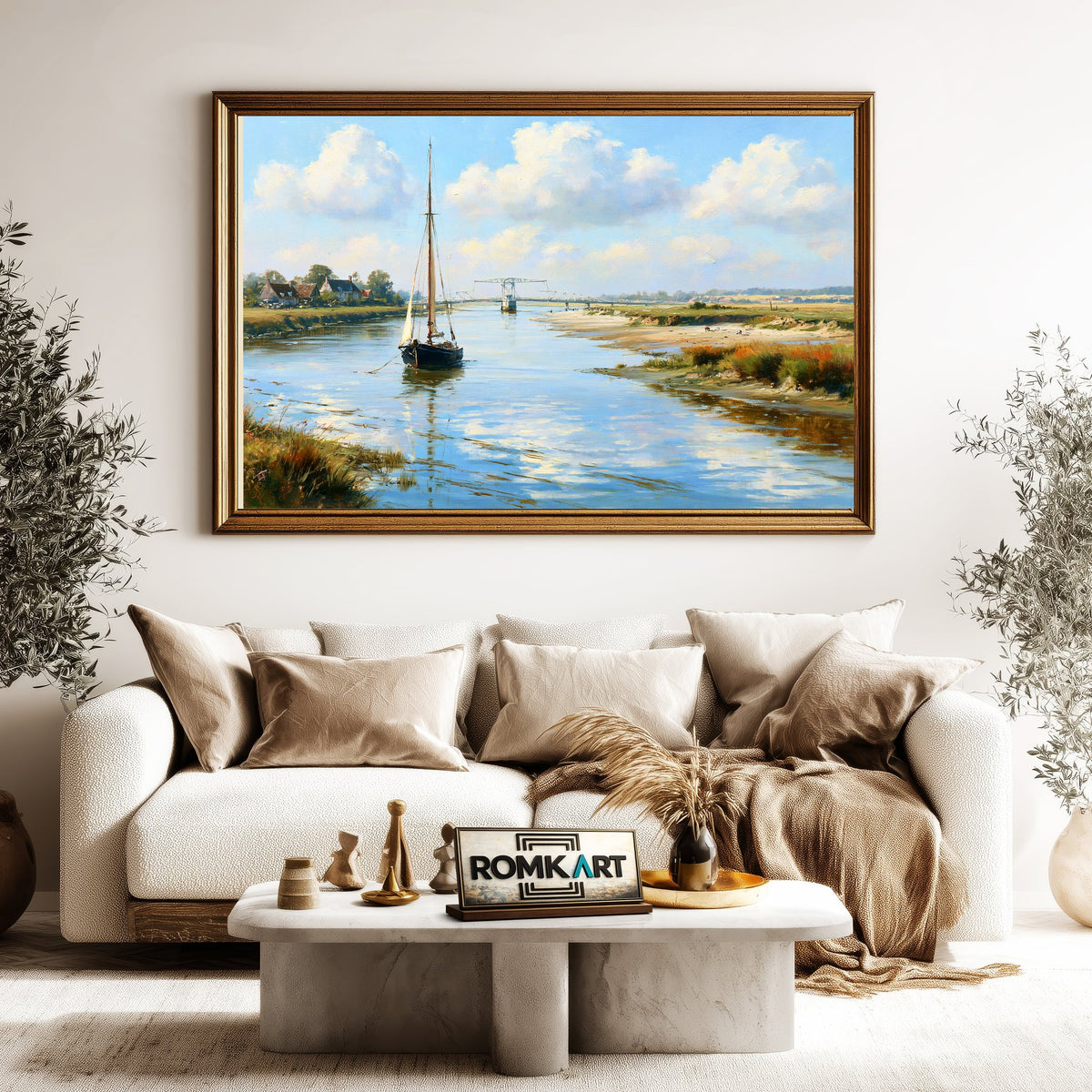 Norman Riverscape Oil Painting - image 5