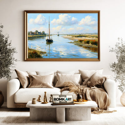 Norman Riverscape Oil Painting - image 5