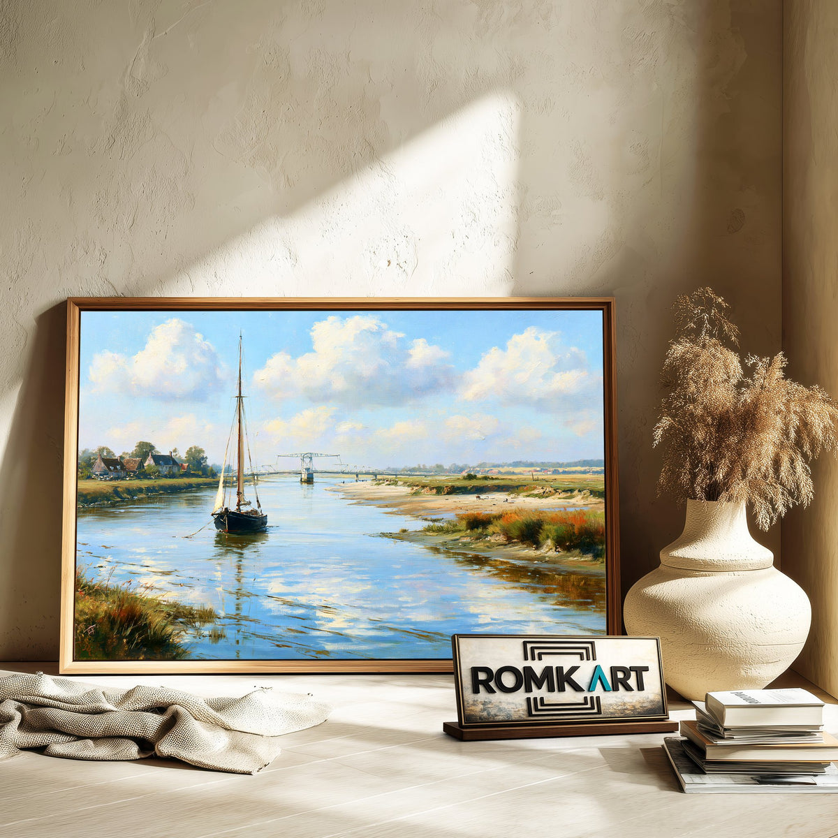 Norman Riverscape Oil Painting - image 6