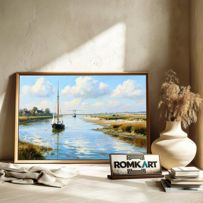 Norman Riverscape Oil Painting - image 6