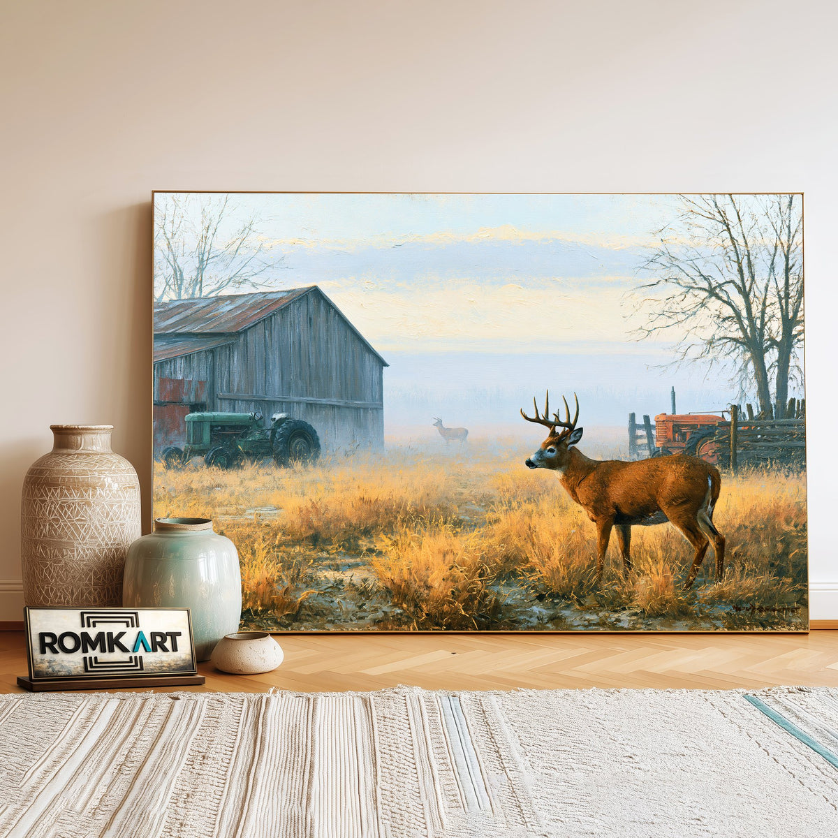 Nostalgic American Farm Countryside Oil Painting - image 3