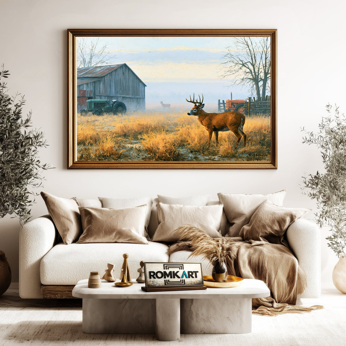 Nostalgic American Farm Countryside Oil Painting - image 5