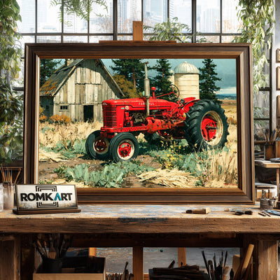 Nostalgic Rural Farm Countryside Oil Painting - image 2