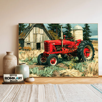 Nostalgic Rural Farm Countryside Oil Painting - image 3