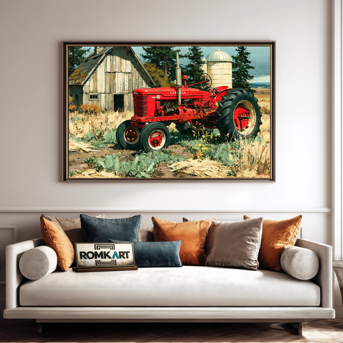Nostalgic Rural Farm Countryside Oil Painting - image 4