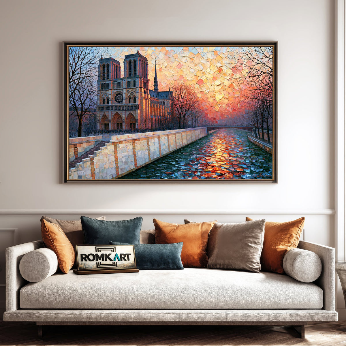 Notre Dame Cathedral, Paris Architectural Oil Painting - image 4