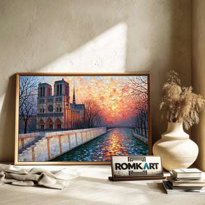 Notre Dame Cathedral, Paris Architectural Oil Painting - image 6