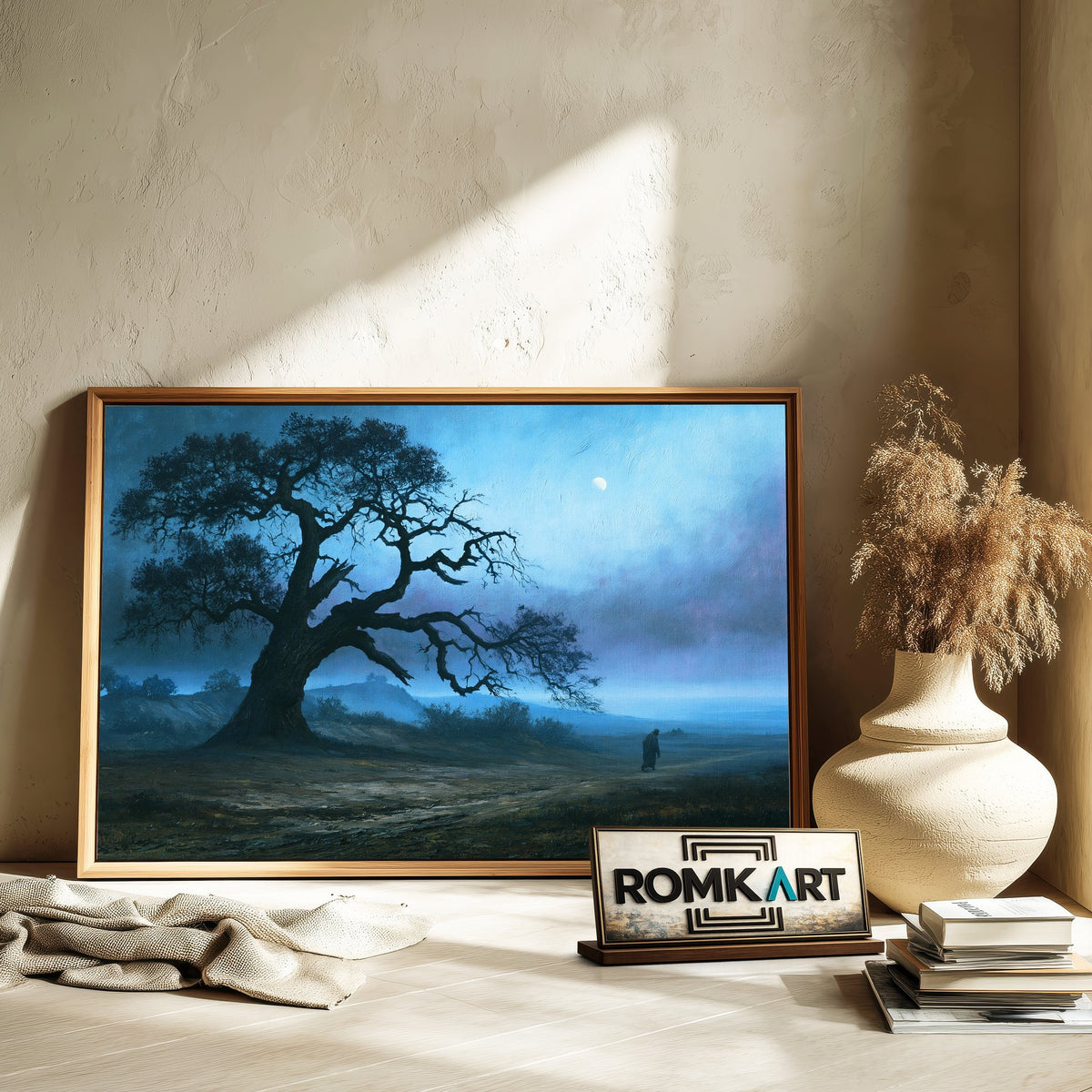 Oak Tree At Night Oil Painting - image 6