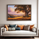 Oak Tree Golden Hills Forest Landscape Oil Painting - image 4