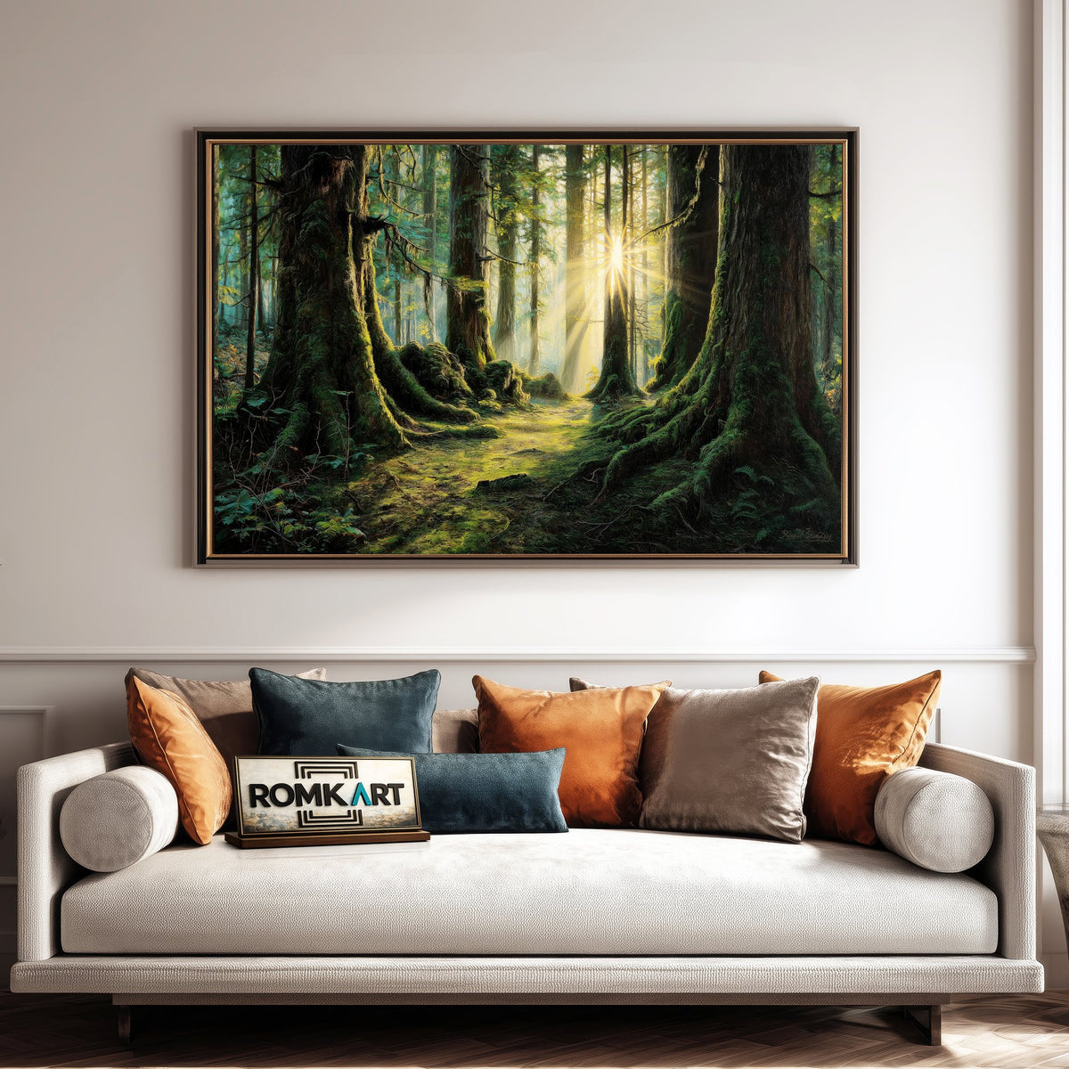 Old Forest at Golden Hour Forest Landscape Oil Painting - image 4