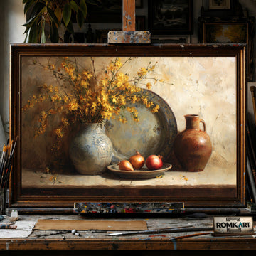 Old Kitchen Still Life - Hand-Painted Oil Painting - View 1