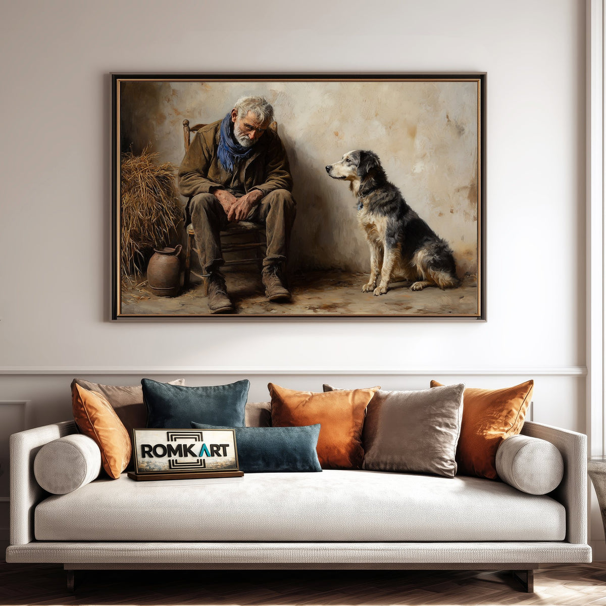 Old Man and His Dog Oil Painting - image 4
