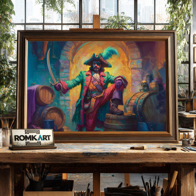 One-eyed Pirate Captain Oil Painting - image 2