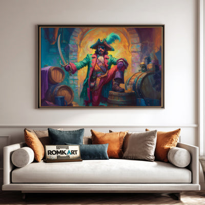One-eyed Pirate Captain Oil Painting - image 4