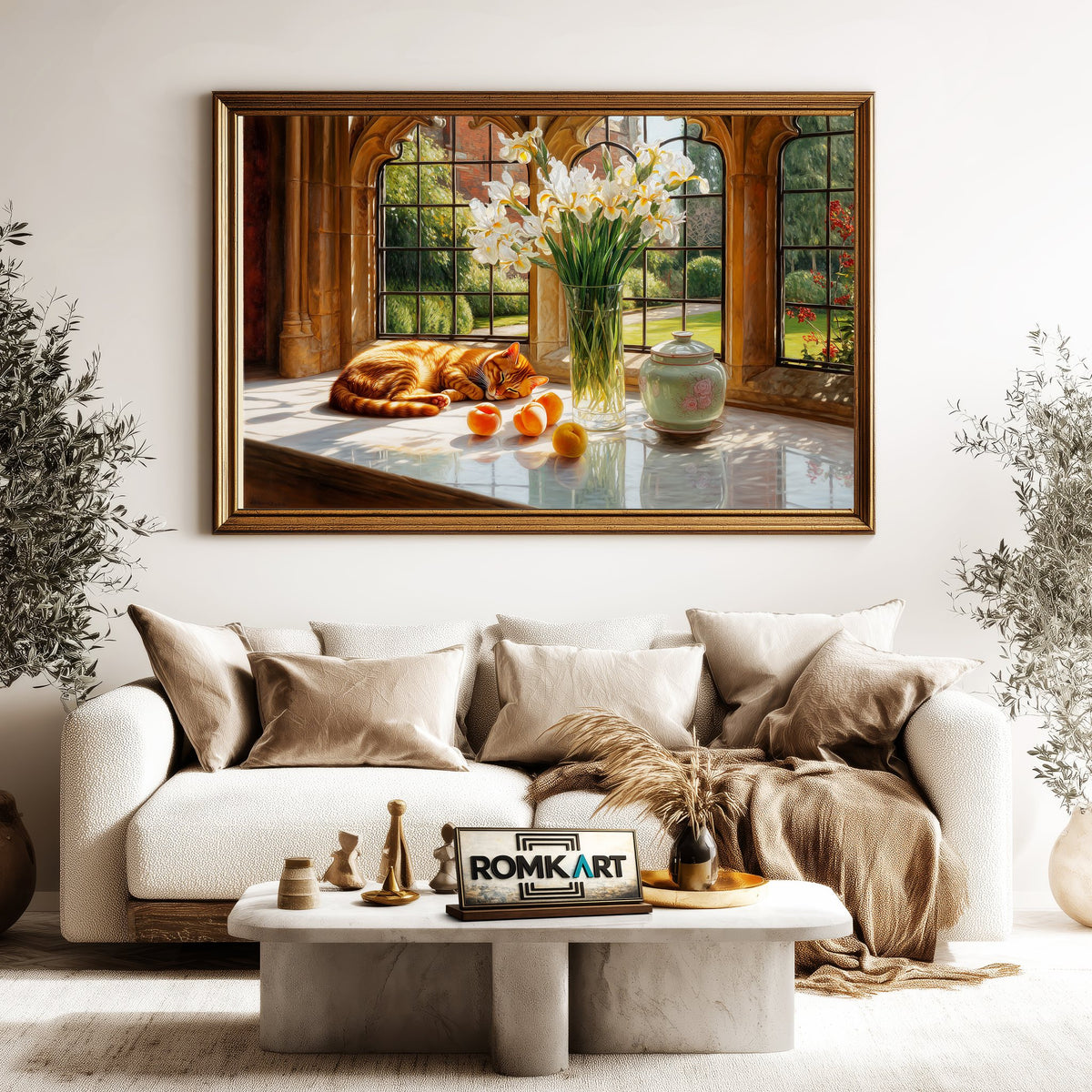Orange Cat in Window Oil Painting - image 5