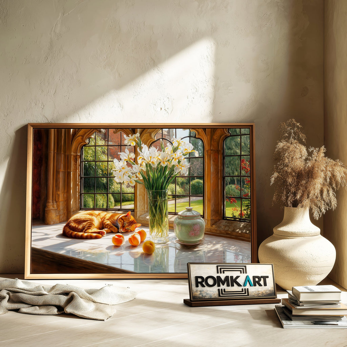 Orange Cat in Window Oil Painting - image 6