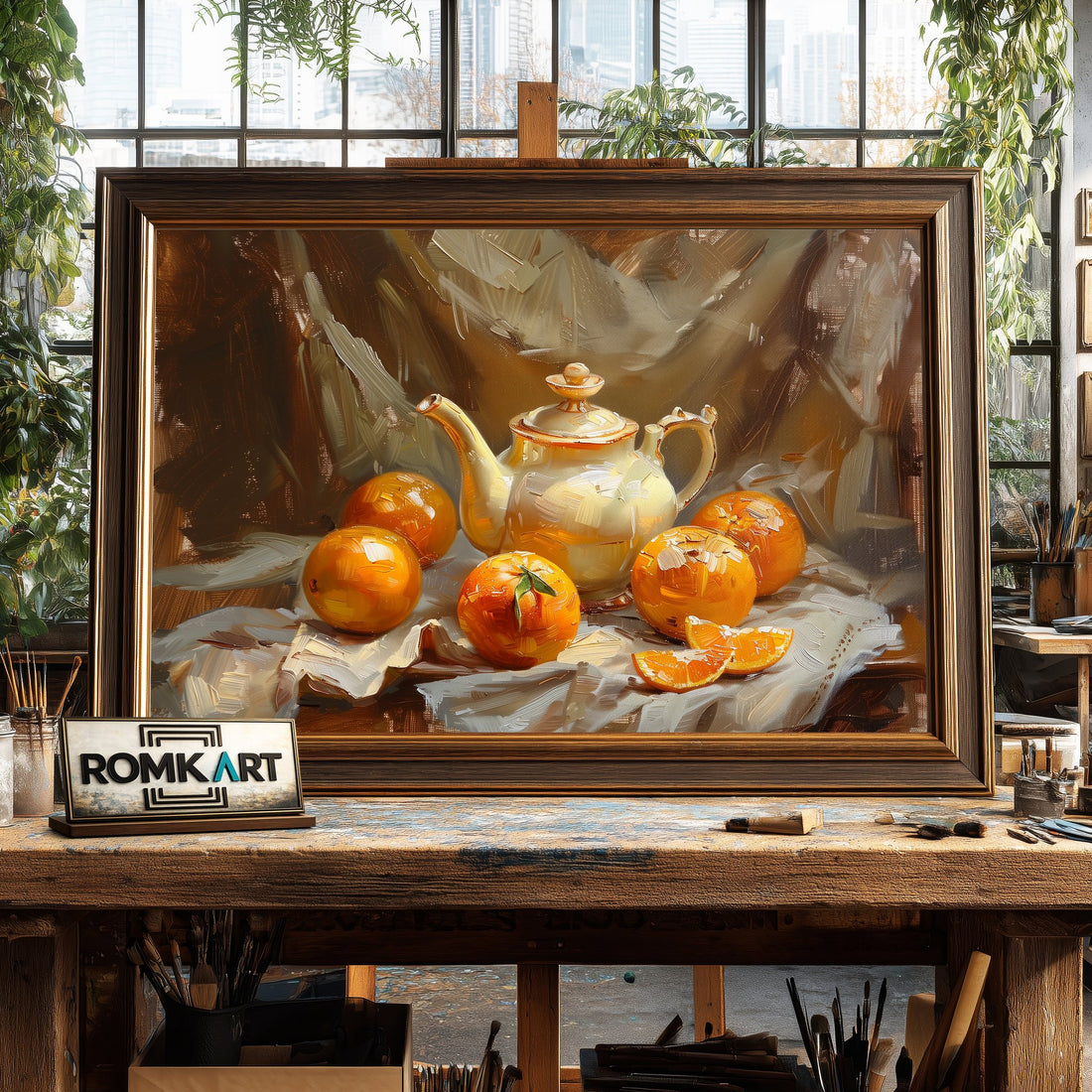 Orange Still Life Oil Painting