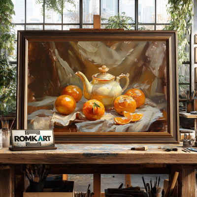 Orange Still Life Oil Painting - image 2