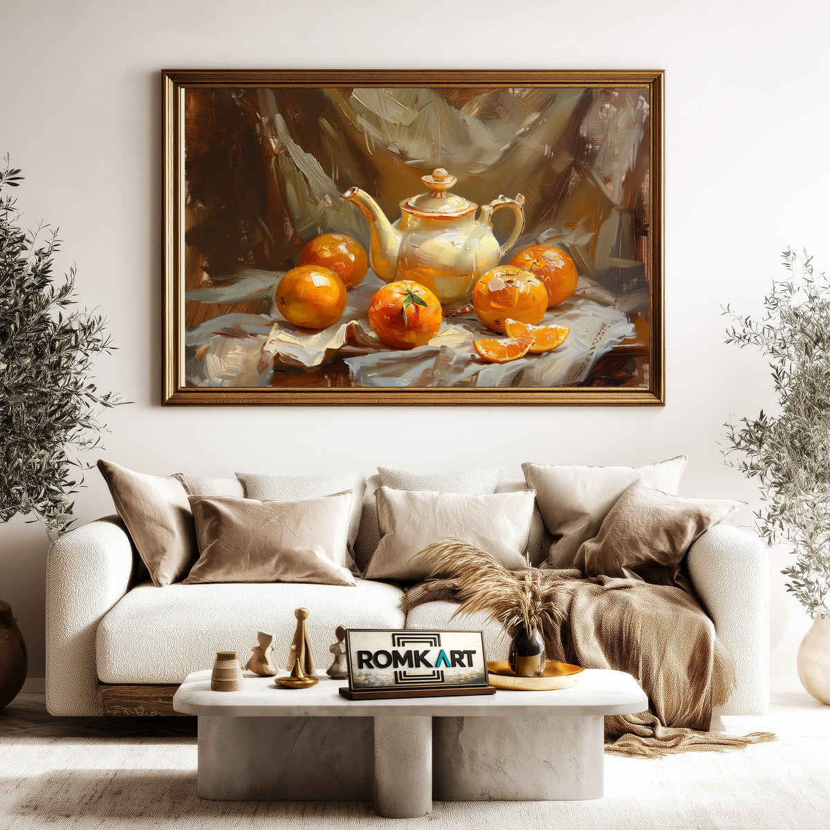 Orange Still Life Oil Painting - image 5