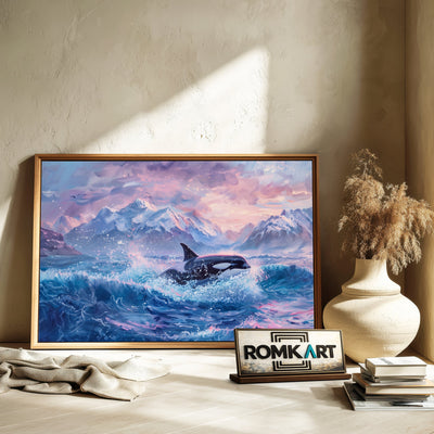 Orca Emerging Marine Life Oil Painting - image 6