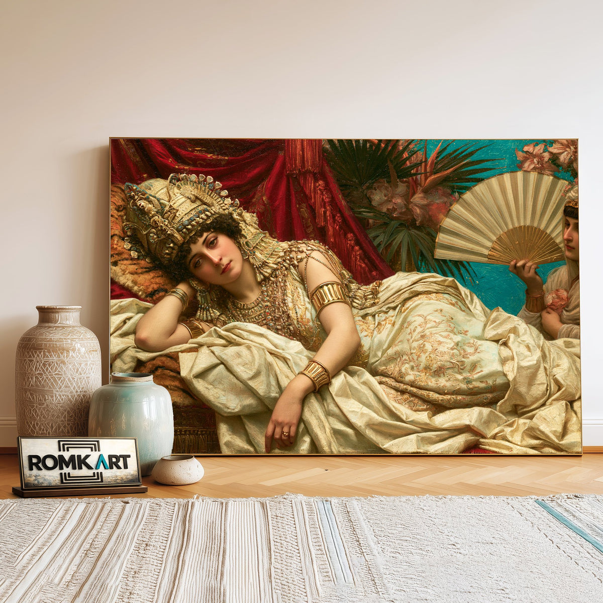 Orientalist Cleopatra Historical Oil Painting - image 3