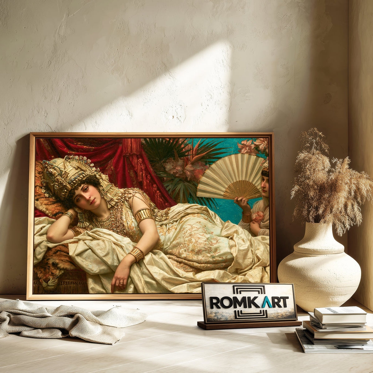 Orientalist Cleopatra Historical Oil Painting - image 6