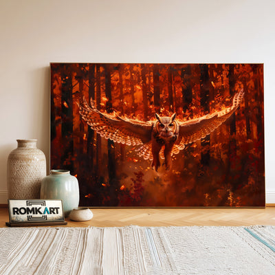 Owl on Fire Bird Oil Painting - image 3