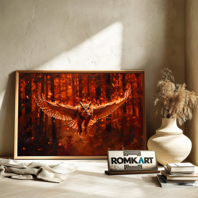 Owl on Fire Bird Oil Painting - image 6