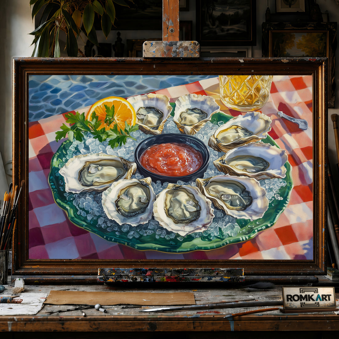 Oyster Platter Still Life Oil Painting