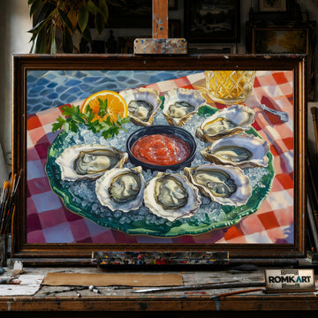 Oyster Platter Still Life Oil Painting