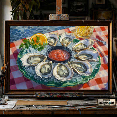 Oyster Platter Still Life Oil Painting