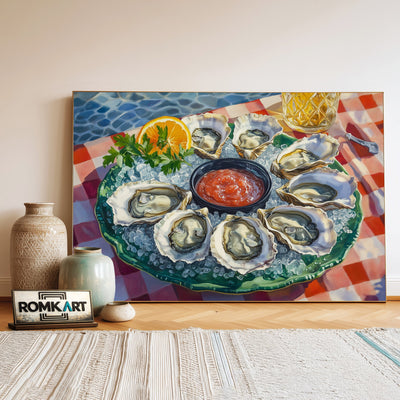 Oyster Platter Still Life Oil Painting - image 3