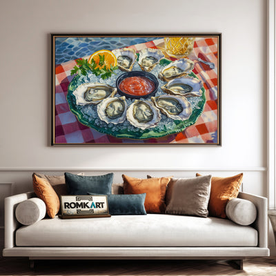 Oyster Platter Still Life Oil Painting - image 4