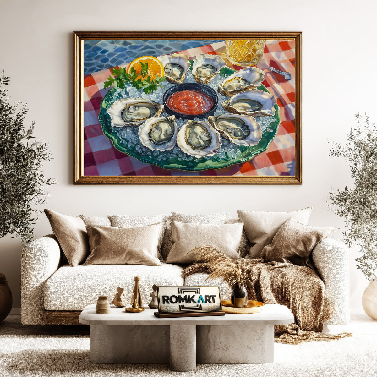 Oyster Platter Still Life Oil Painting - image 5